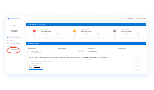 PPC monitoring interface
